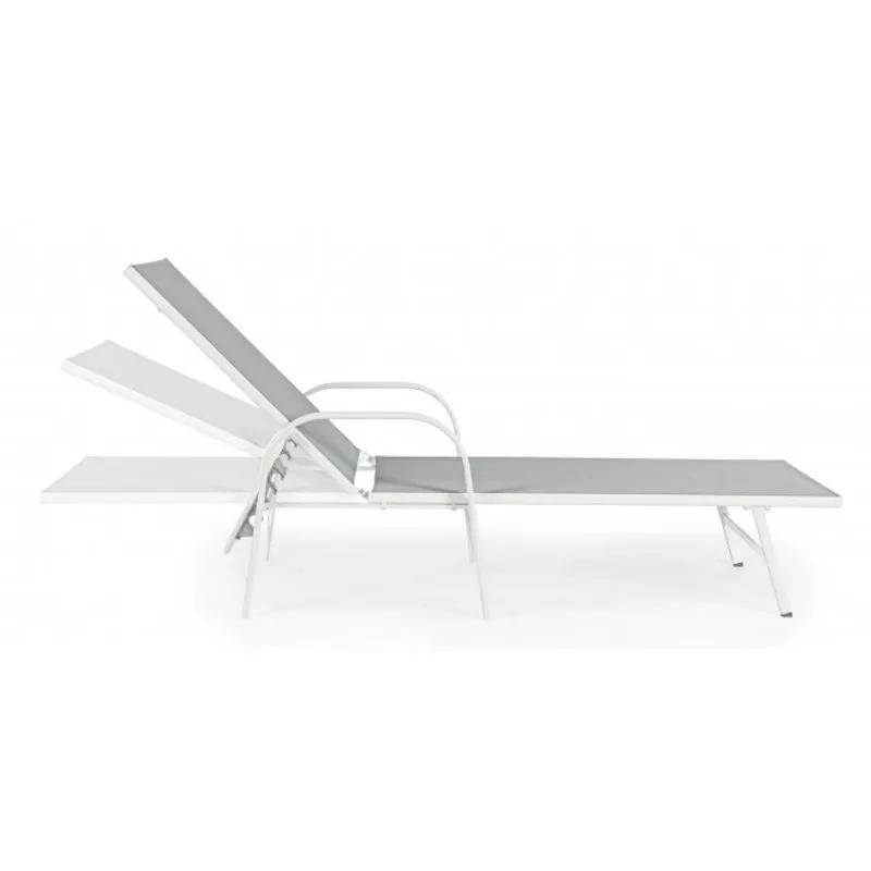 Bizzotto outdoor Lettino con braccioli  Arent bianco ja16